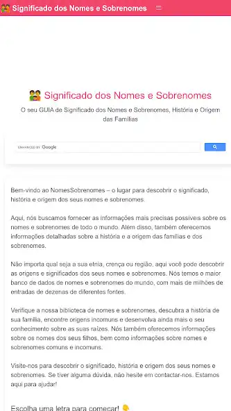 Play Significado Nomes e Sobrenomes  and enjoy Significado Nomes e Sobrenomes with UptoPlay