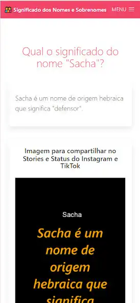 Play Significado Nomes e Sobrenomes as an online game Significado Nomes e Sobrenomes with UptoPlay