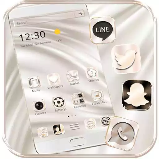 Free play online Silk White Gold Theme Elegance  APK