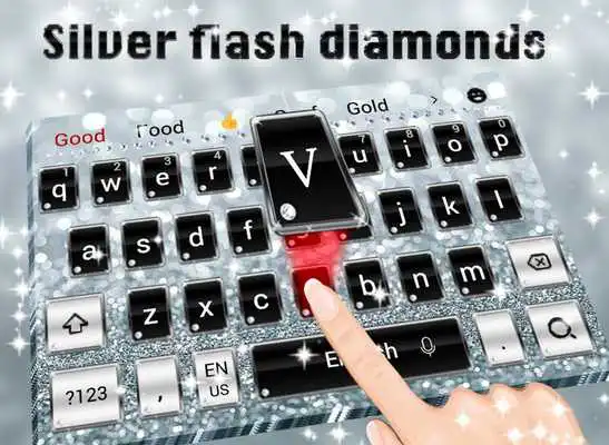 Play Silver flashing diamond theme keyboard