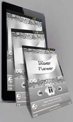 Play Silver flower Poweramp Skin