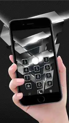 Play silver gray black technology theme lock screen Play silver gray black technology theme lock screen