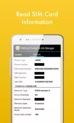 Play SIMCard Contact  Info Manager