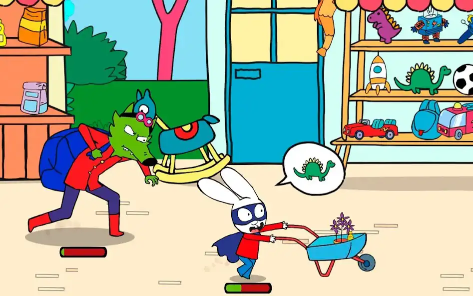 Play Simon Super Rabbit Vs Pr. Wolf as an online game Simon Super Rabbit Vs Pr. Wolf with UptoPlay
