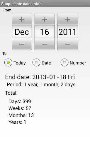 Play Simple Date Calculator as an online game Simple Date Calculator with UptoPlay