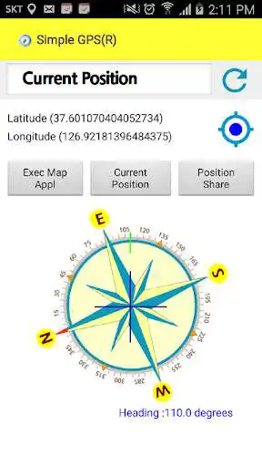 Play Simple GPS (position), compass as an online game Simple GPS (position), compass with UptoPlay