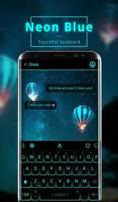 Play Simple Neon Blue Future Tech Keyboard Theme