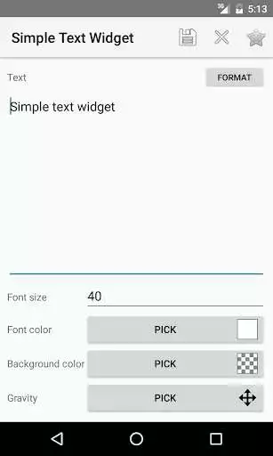 Play Simple Text Widget