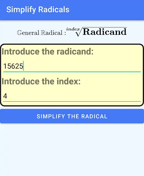 Play Simplify Radicals and Roots  and enjoy Simplify Radicals and Roots with UptoPlay