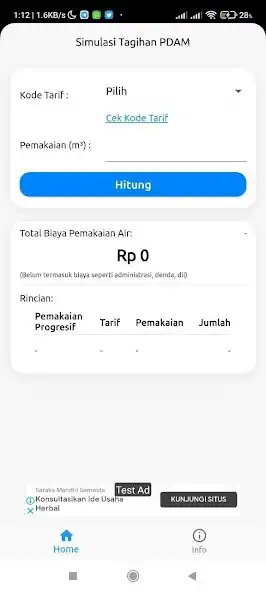 Play Simulasi Tagihan PDAM as an online game Simulasi Tagihan PDAM with UptoPlay