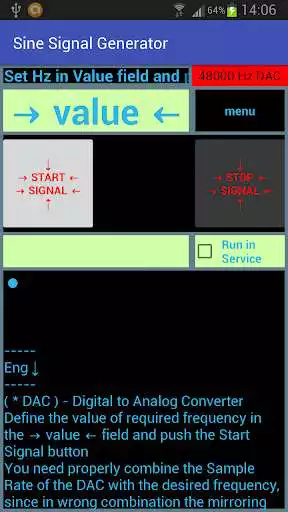 Play Sine Signal Generator