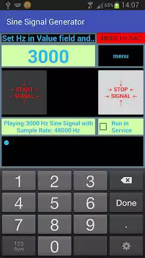 Play Sine Signal Generator