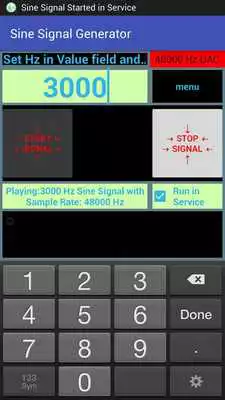 Play Sine Signal Generator