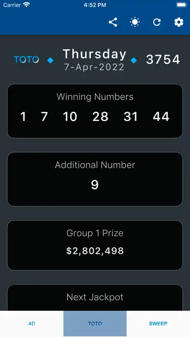 Play Singapore 4D/TOTO Results as an online game Singapore 4D/TOTO Results with UptoPlay