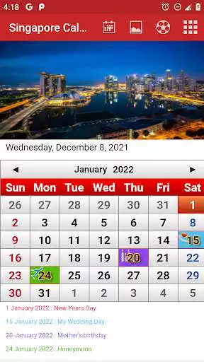 Play Singapore Calendar 2022  and enjoy Singapore Calendar 2022 with UptoPlay