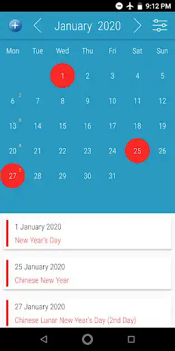 Play Singapore Calendar with Holidays