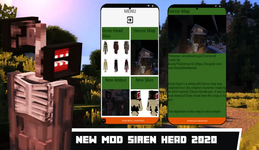 Play Siren Head for MCPE as an online game Siren Head for MCPE with UptoPlay
