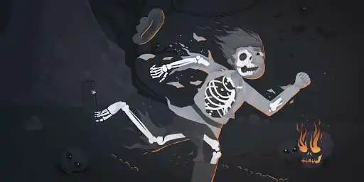 Play Skeleton Journey runner - run, jump, shoot clicker as an online game Skeleton Journey runner - run, jump, shoot clicker with UptoPlay