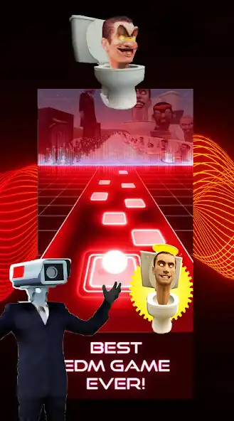 Play Skibidi vs Cameraman Tiles Hop as an online game Skibidi vs Cameraman Tiles Hop with UptoPlay