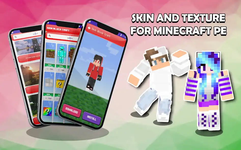 Play Skin Block Craft For MCPE  and enjoy Skin Block Craft For MCPE with UptoPlay