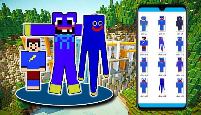 Play Skins Huggy Wuggy for MCPE as an online game Skins Huggy Wuggy for MCPE with UptoPlay