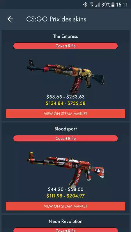 Play Skins prices for CS:GO