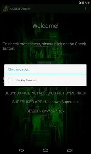 Play APK SK Root Checker Free  and enjoy SK Root Checker Free with UptoPlay com.shark.skrootcheckerfree