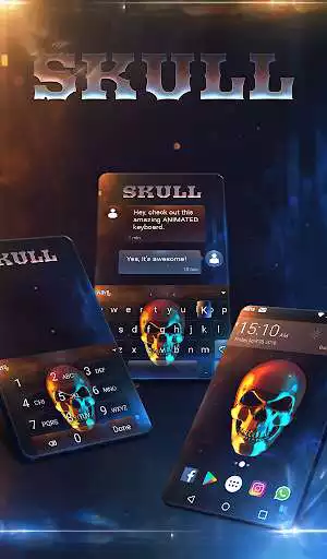 Play Skull Animated Keyboard + Live Wallpaper  and enjoy Skull Animated Keyboard + Live Wallpaper with UptoPlay