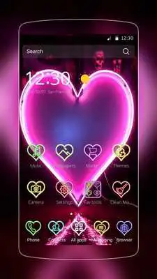 Play skull Neon Pink Heart Play skull Neon Pink Heart