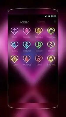 Play skull Neon Pink Heart Play skull Neon Pink Heart
