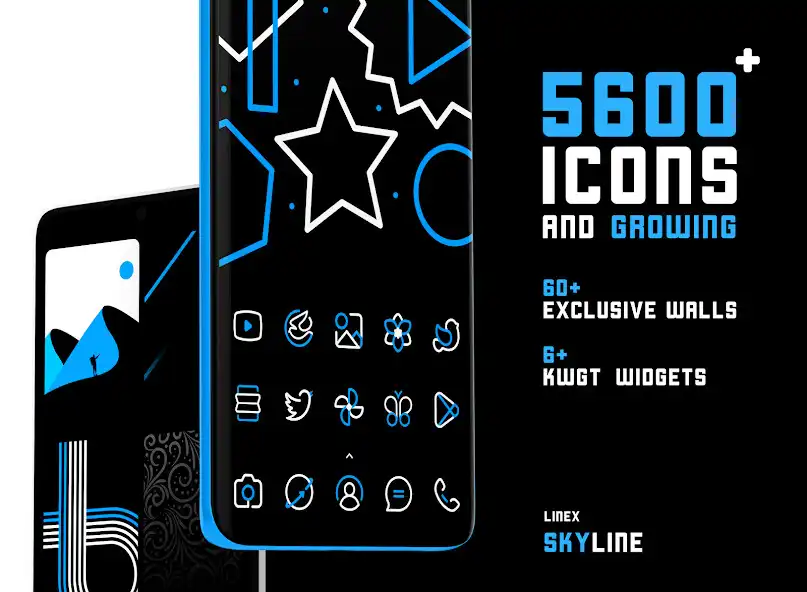 Play SkyLine Icon Pack : LineX Blue  and enjoy SkyLine Icon Pack : LineX Blue with UptoPlay