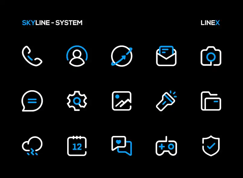 Play SkyLine Icon Pack : LineX Blue as an online game SkyLine Icon Pack : LineX Blue with UptoPlay