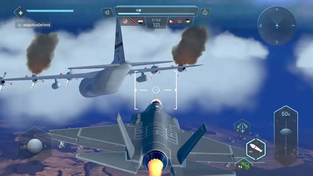 Spil Sky Warriors: Airplane Games som et onlinespil Sky Warriors: Airplane Games med UptoPlay