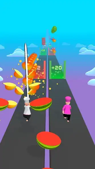 Play Slicing Twins! as an online game Slicing Twins! with UptoPlay