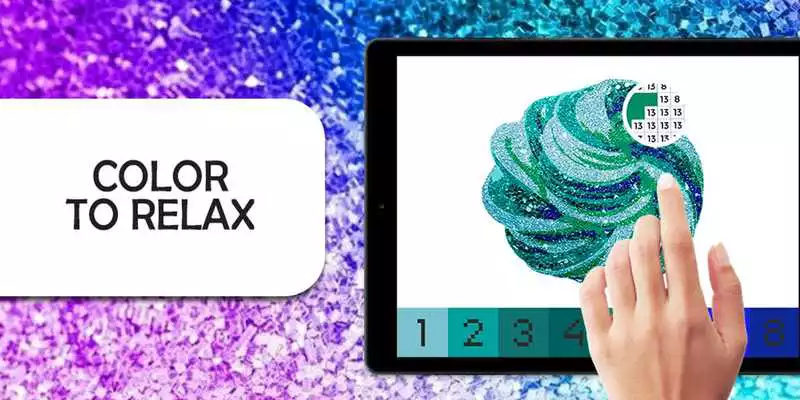 Play Slime glitter pixel art coloring: color by number
