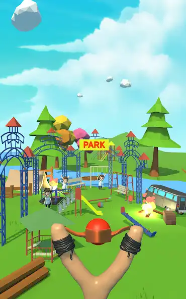 Play Sling Fling 3D: Slingshot as an online game Sling Fling 3D: Slingshot with UptoPlay