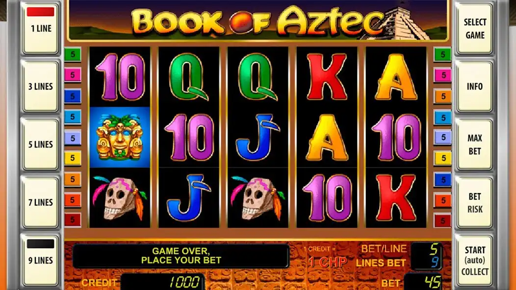 Play Slots Machine Book of Aztec as an online game Slots Machine Book of Aztec with UptoPlay