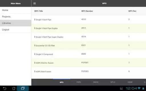 Play APK Smart Welding Manager  and enjoy Smart Welding Manager with UptoPlay com.ionicframework.spmttablet508975