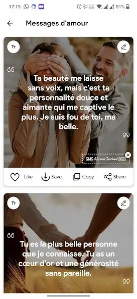 Play SMS dAmour Touchant 2023 as an online game SMS dAmour Touchant 2023 with UptoPlay