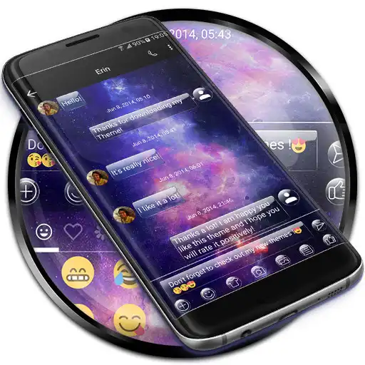 Run free android online SMS Messages Glass Galaxy APK