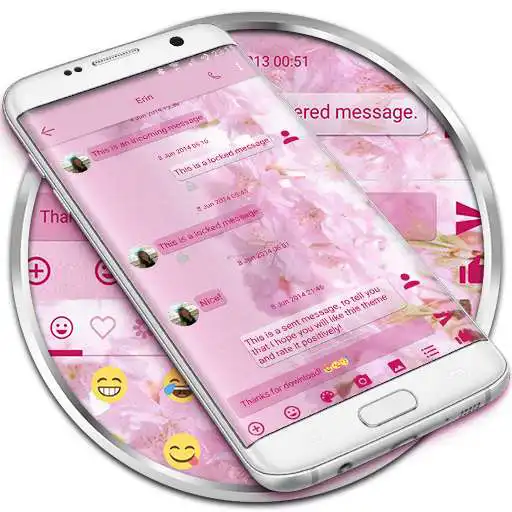 Run free android online SMS Messages Love Sakura Theme APK