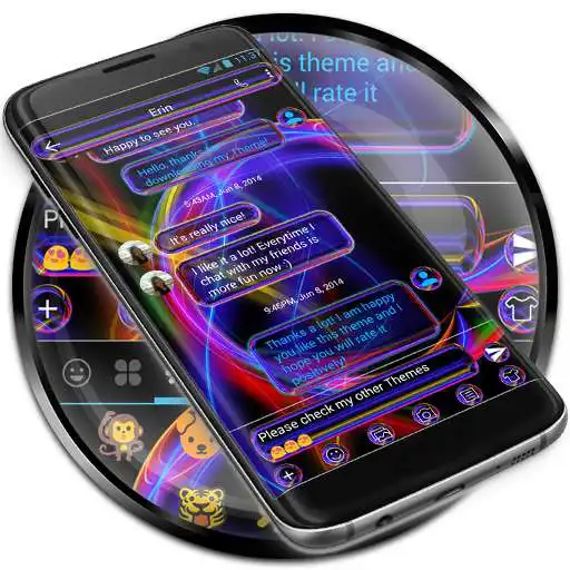Free play online SMS Messages Neon Multi Theme  APK