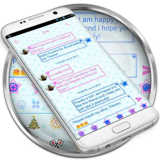 Run free android online SMS Messages Stars Theme APK