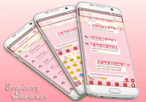 Play SMS Messages Strawberry IceCream Theme