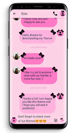 Play SMS Theme Ribbon Black - pink  and enjoy SMS Theme Ribbon Black - pink with UptoPlay