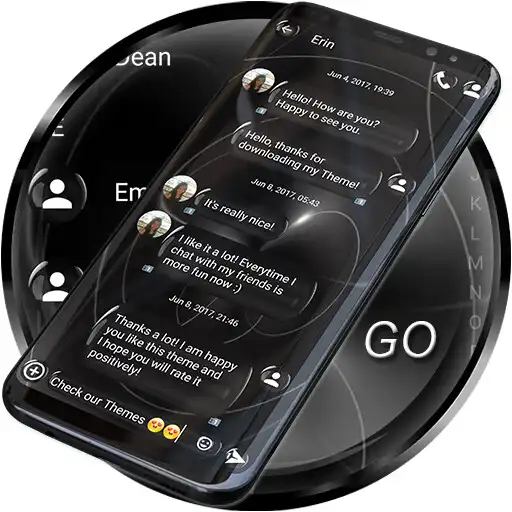 Play SMS Theme Sphere Black - chat APK