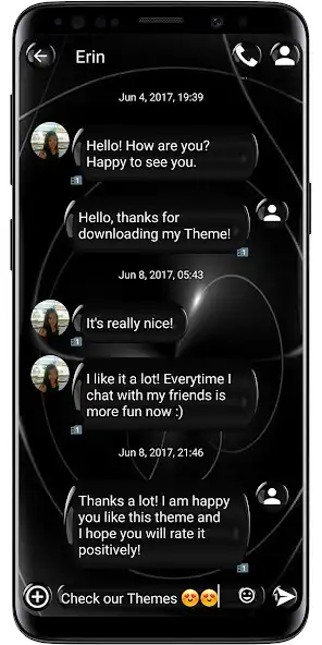 Play SMS Theme Sphere Black - chat  and enjoy SMS Theme Sphere Black - chat with UptoPlay