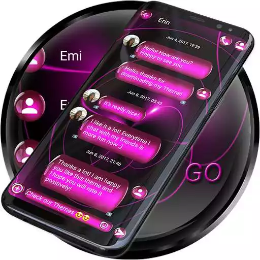 Play SMS Theme Sphere Pink - chat APK
