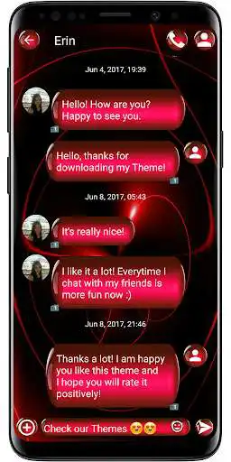 Play SMS Theme Sphere Red - black  and enjoy SMS Theme Sphere Red - black with UptoPlay
