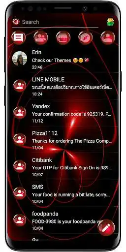 Play SMS Theme Sphere Red - black as an online game SMS Theme Sphere Red - black with UptoPlay